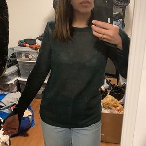ASOS Sheer dark green sweater XS